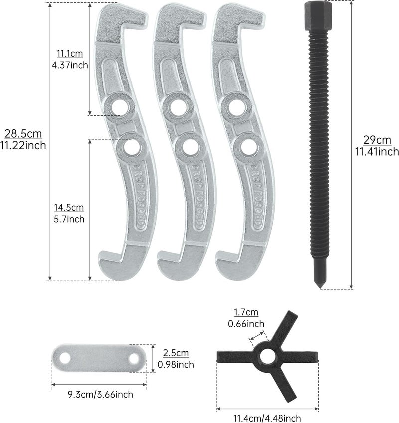 ChgImposs 10 Inch 3-Jaw Gear Puller, 2 Jaw 3 Jaw Puller for Pulley Gears Bearings and Flywheels, Heavy Duty Pulley Puller with Reversible Jaws, High Carbon Steel Removal Tool Bearing Puller Tool - Image 2